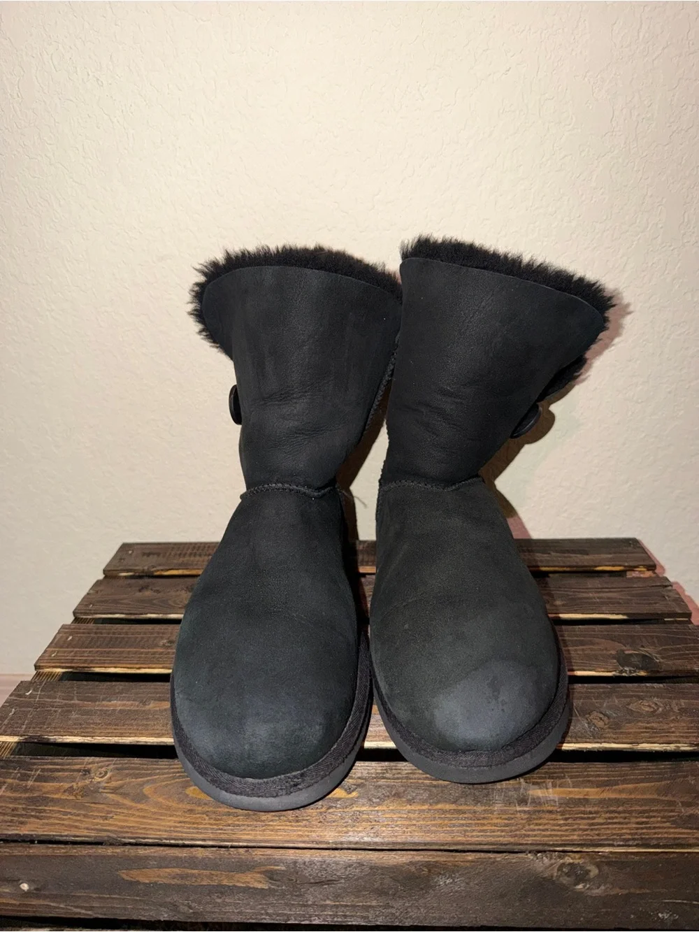 UGG Women's Short Button Boots in Black